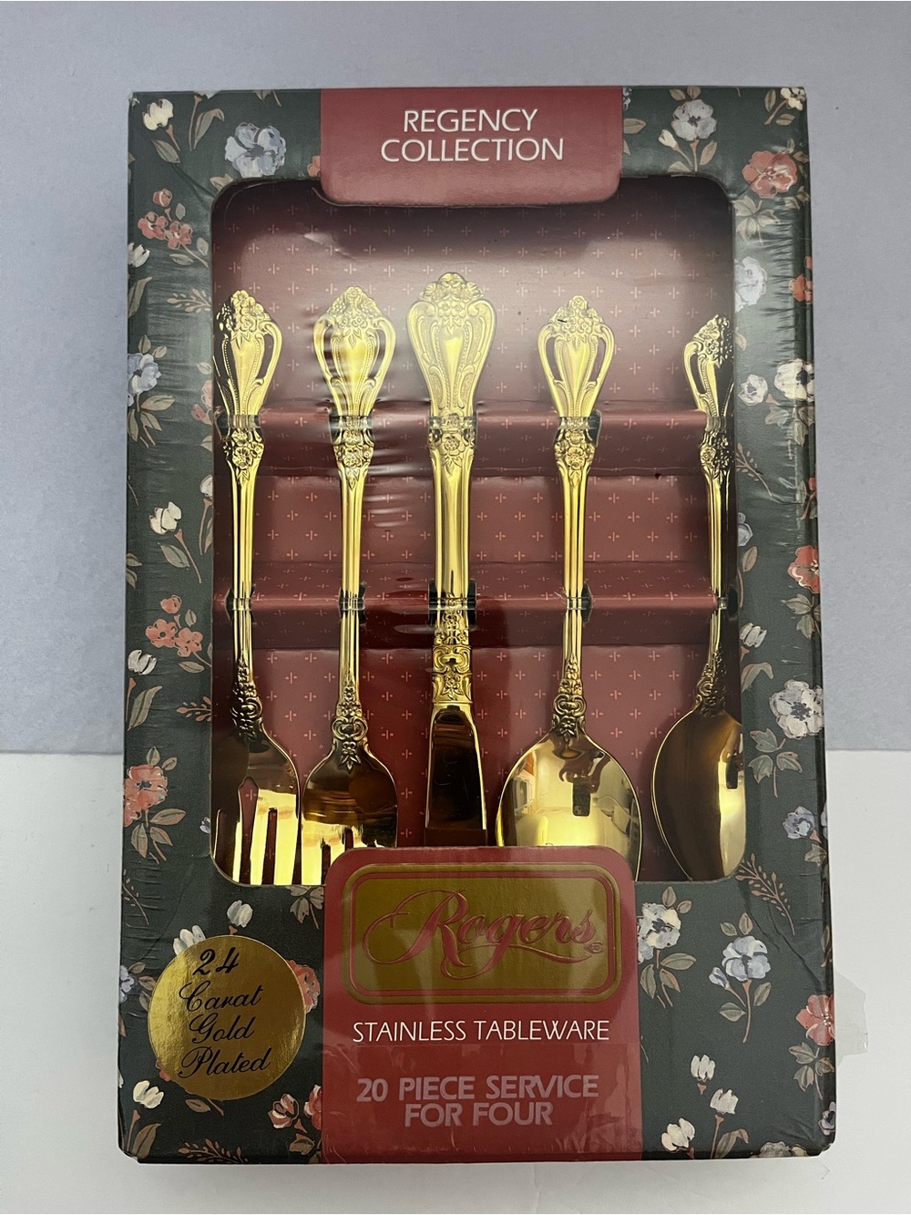 NIB Vintage Gold-Plated Stainless Tableware Set
